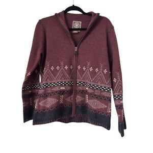 Double D Ranch Southwest Zip Up Wool Cardigan M